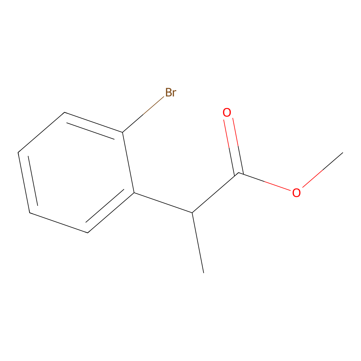 Methyl 2-(2-bromophenyl)propanoate molecular structure, CAS 115615-34-4