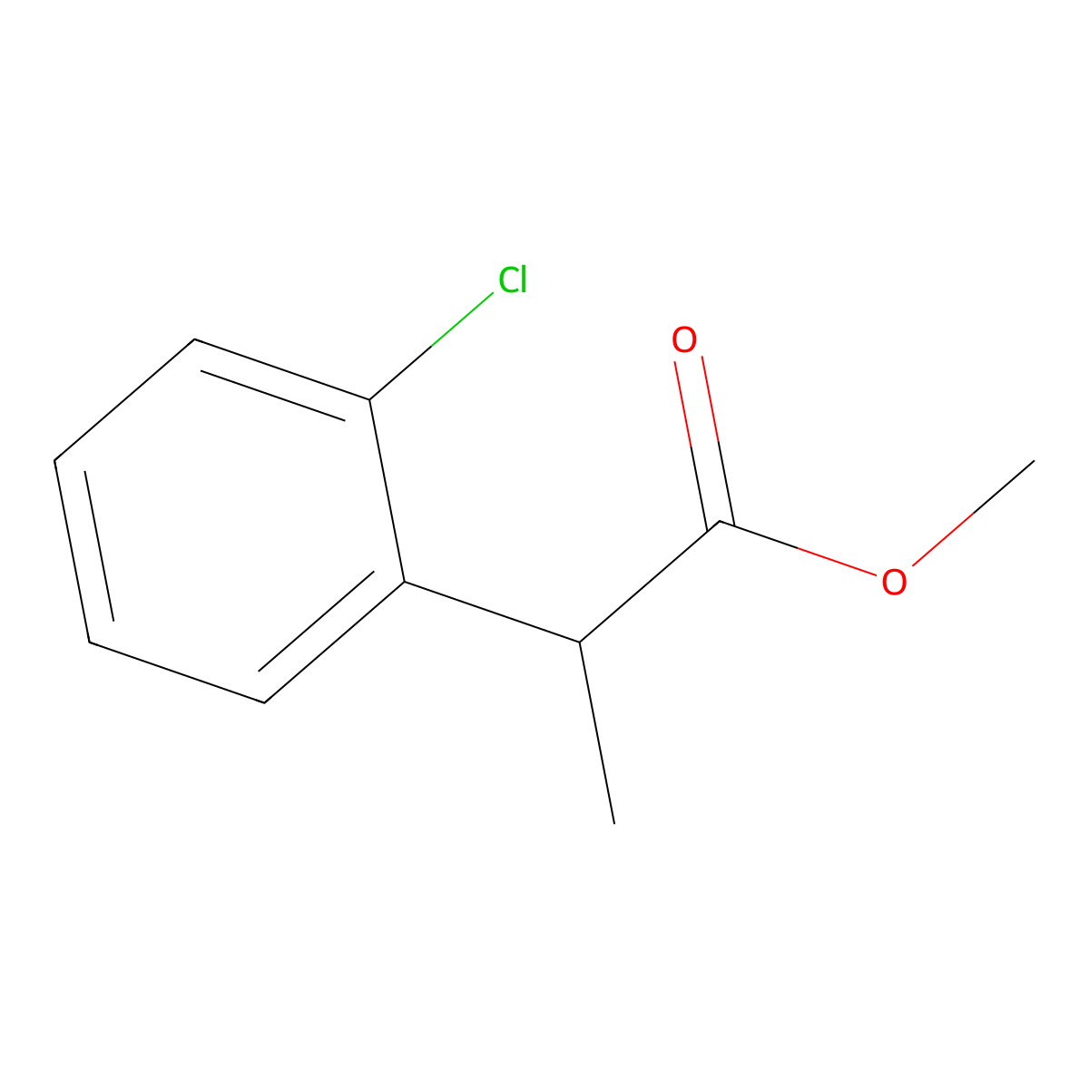 Methyl 2-(2-chlorophenyl)propanoate molecular structure, CAS 115615-35-5