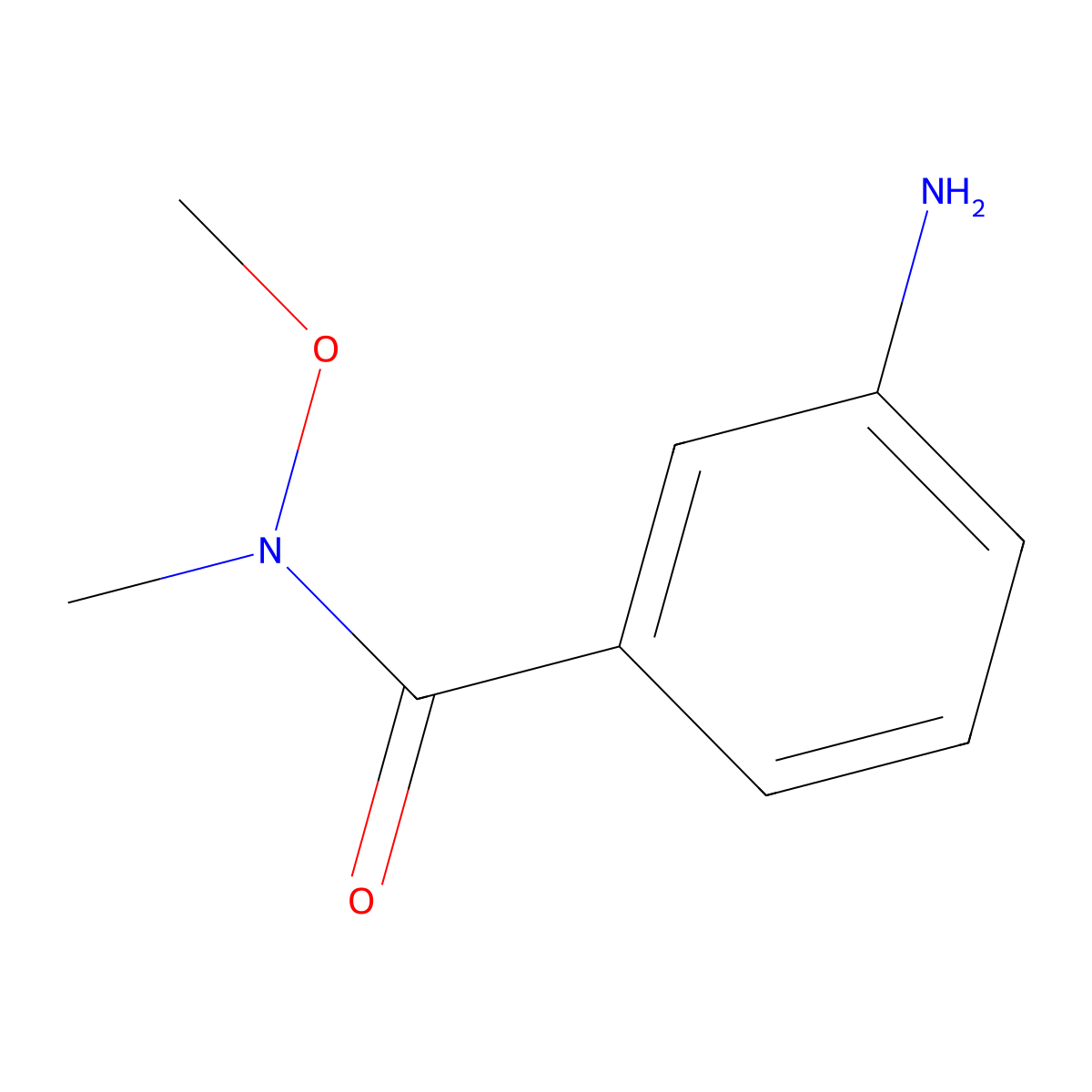 3-amino-N-methoxy-N-methylbenzamide molecular structure, CAS 1156151-22-2