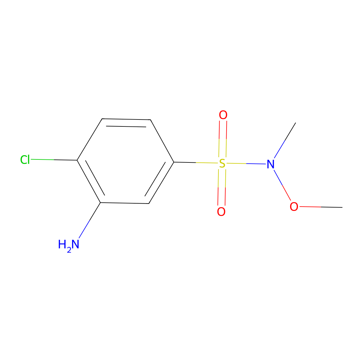 3-Amino-4-chloro-n-methoxy-n-methylbenzene-1-sulfonamide molecular structure, CAS 1156152-31-6