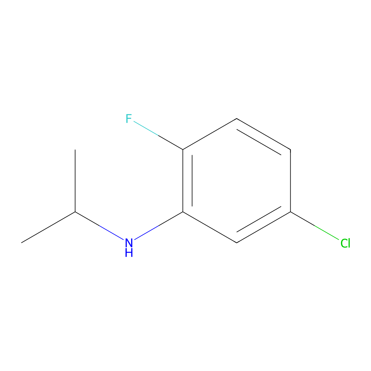 5-chloro-2-fluoro-N-(propan-2-yl)aniline molecular structure, CAS 1156153-13-7