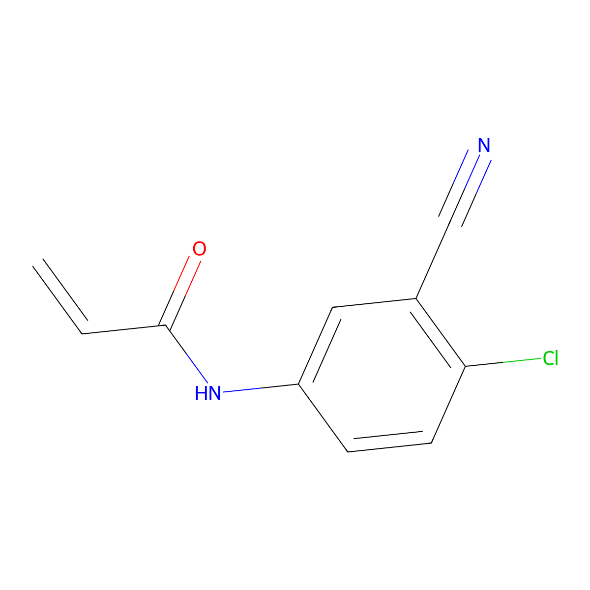 N-(4-chloro-3-cyanophenyl)prop-2-enamide molecular structure, CAS 1156154-87-8