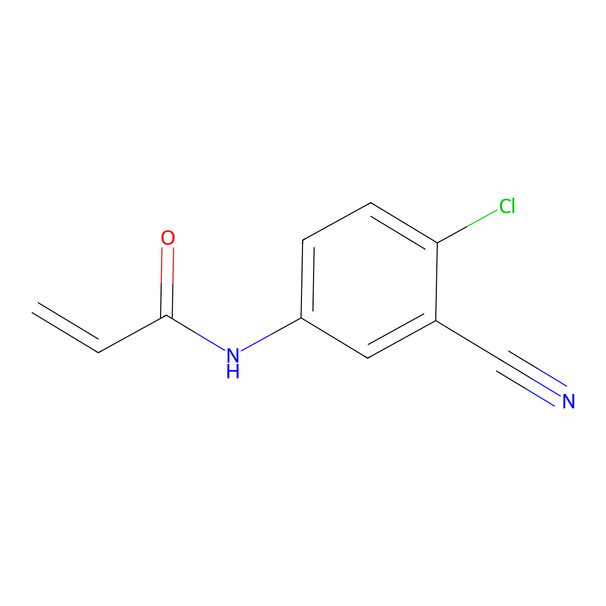 N-(4-chloro-3-cyanophenyl)prop-2-enamide molecular structure, CAS 1156154-87-8