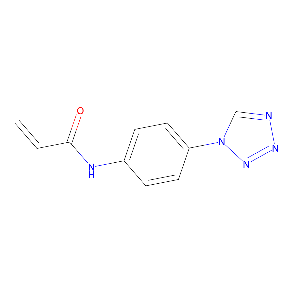 N-[4-(1H-1,2,3,4-tetrazol-1-yl)phenyl]prop-2-enamide molecular structure, CAS 1156157-04-8