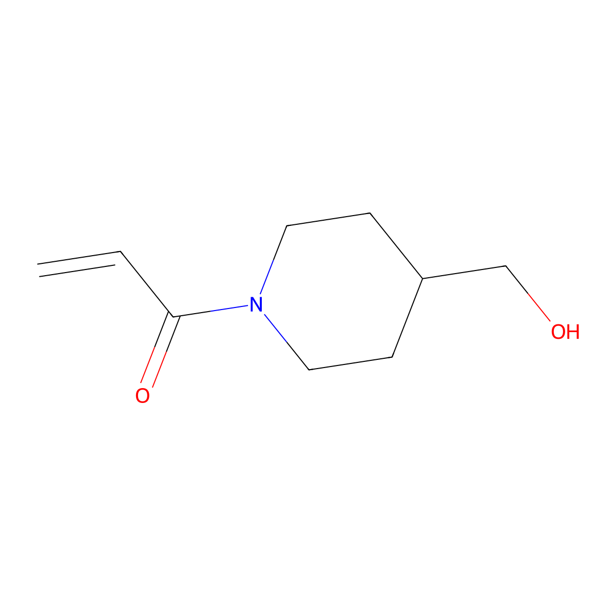 1-(4-(Hydroxymethyl)piperidin-1-yl)prop-2-en-1-one molecular structure, CAS 1156157-65-1