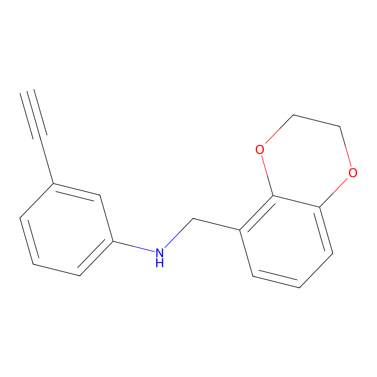 N-(3-Ethynylphenyl)-2,3-dihydro-1,4-benzodioxin-5-methanamine molecular structure, CAS 1156157-66-2