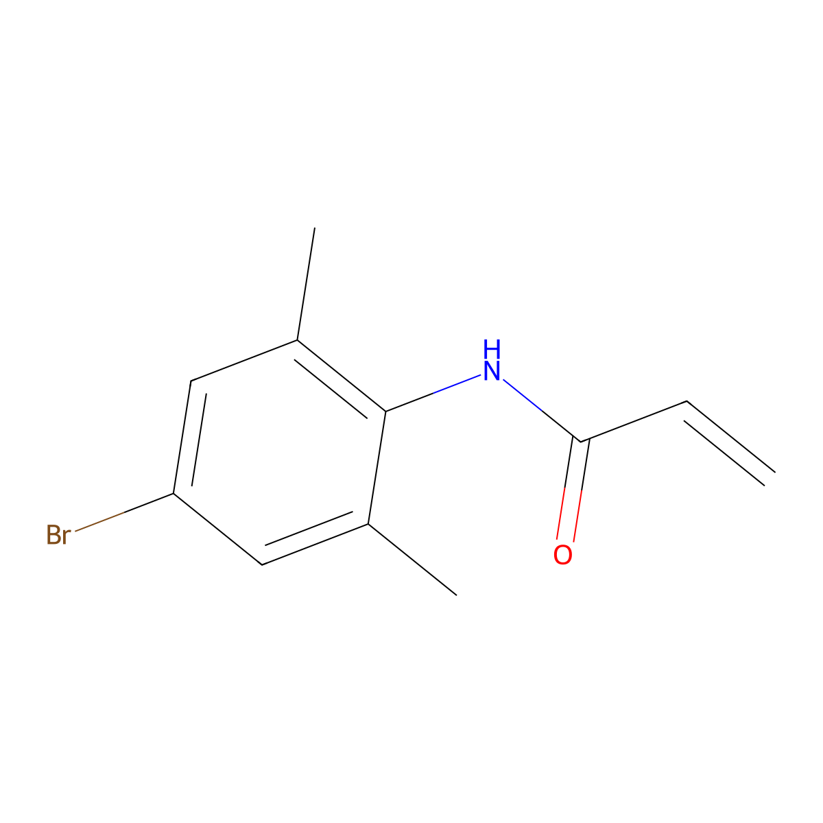 N-(4-bromo-2,6-dimethylphenyl)prop-2-enamide molecular structure, CAS 1156158-73-4