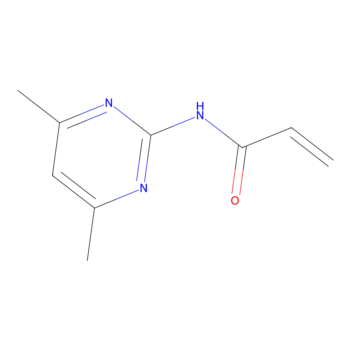 N-(4,6-dimethylpyrimidin-2-yl)prop-2-enamide molecular structure, CAS 1156159-15-7