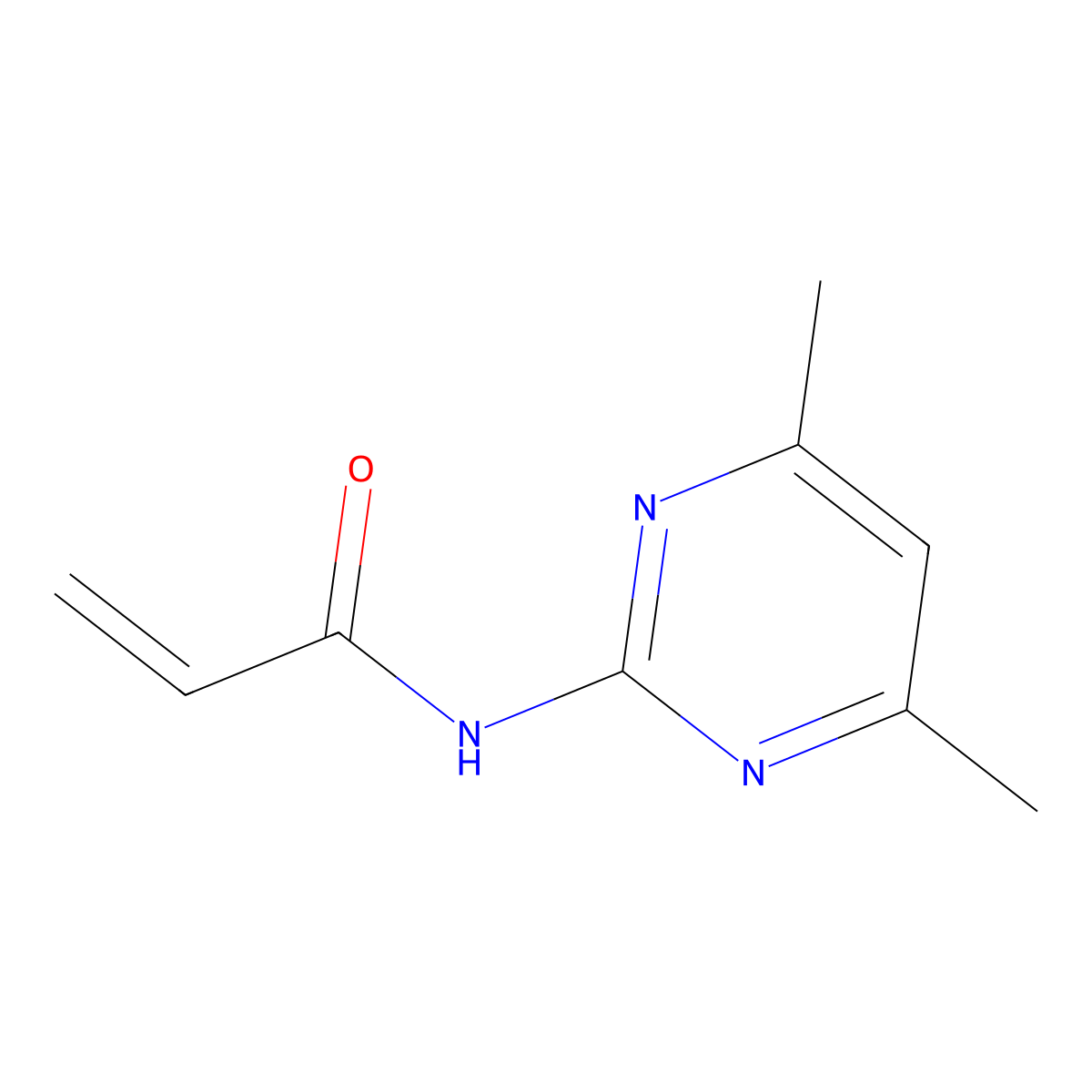 N-(4,6-dimethylpyrimidin-2-yl)prop-2-enamide molecular structure, CAS 1156159-15-7