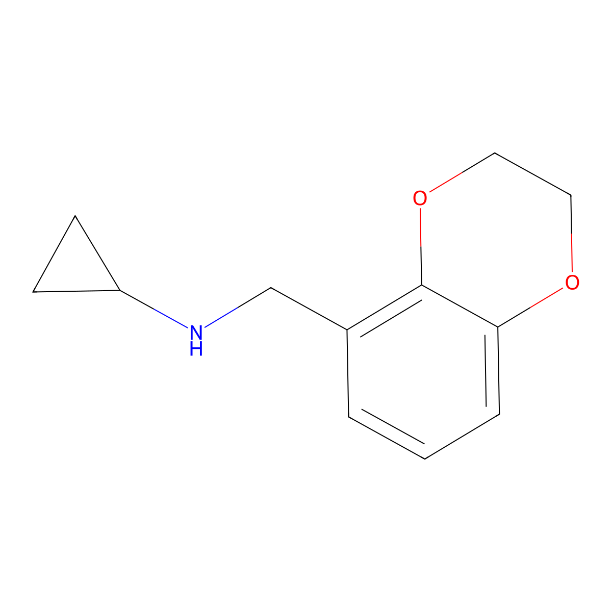 Cyclopropyl-(2,3-dihydro-benzo[1,4]dioxin-5-ylmethyl)-amine molecular structure, CAS 1156159-57-7