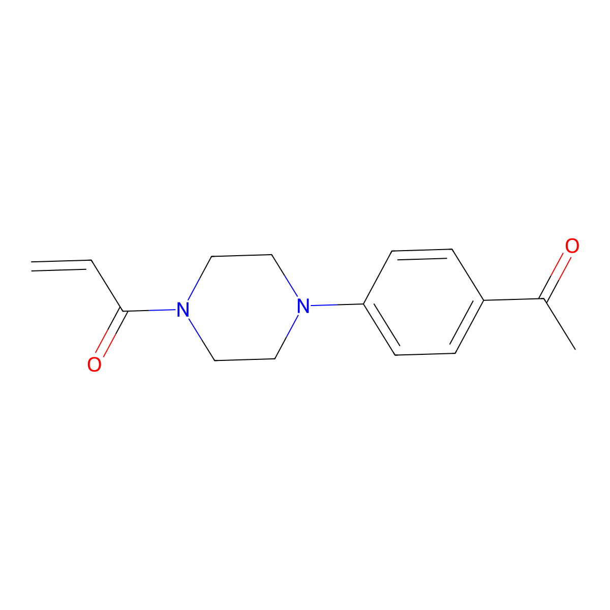 1-[4-(4-Acetylphenyl)piperazin-1-yl]prop-2-en-1-one molecular structure, CAS 1156159-65-7