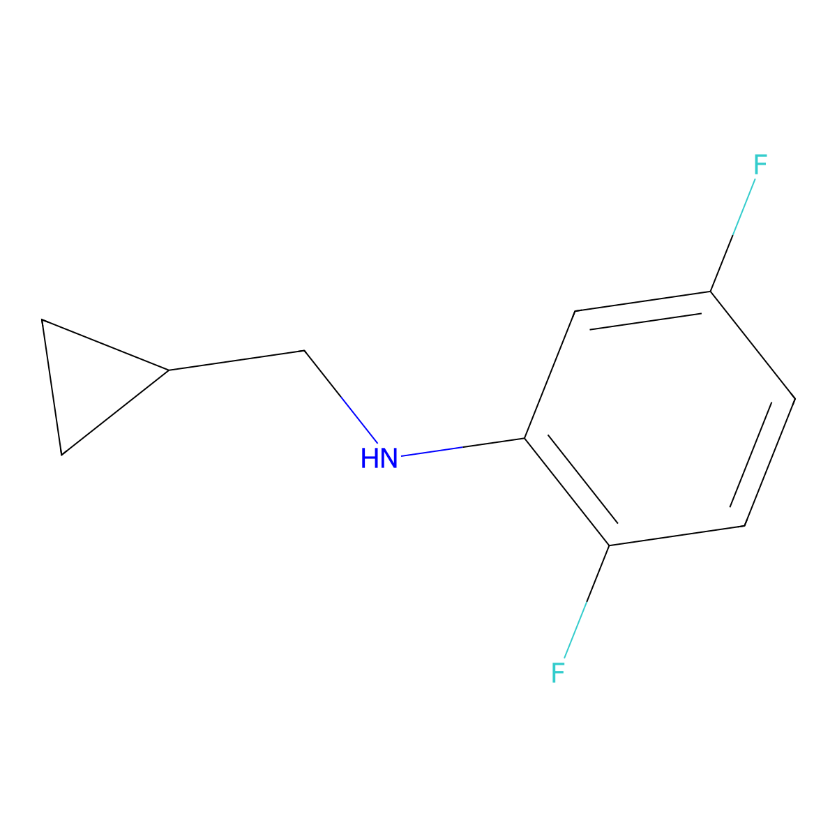 N-(cyclopropylmethyl)-2,5-difluoroaniline molecular structure, CAS 1156163-12-0