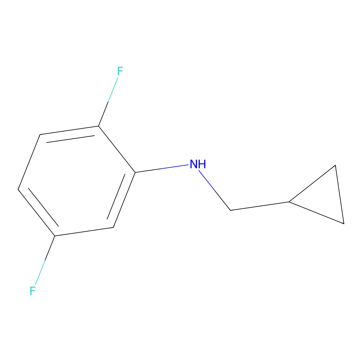 N-(cyclopropylmethyl)-2,5-difluoroaniline molecular structure, CAS 1156163-12-0