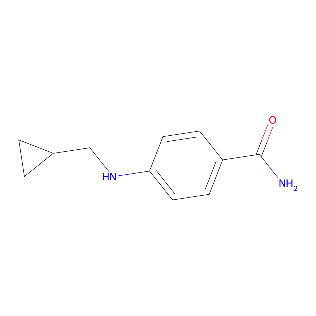 4-[(Cyclopropylmethyl)amino]benzamide molecular structure, CAS 1156163-33-5