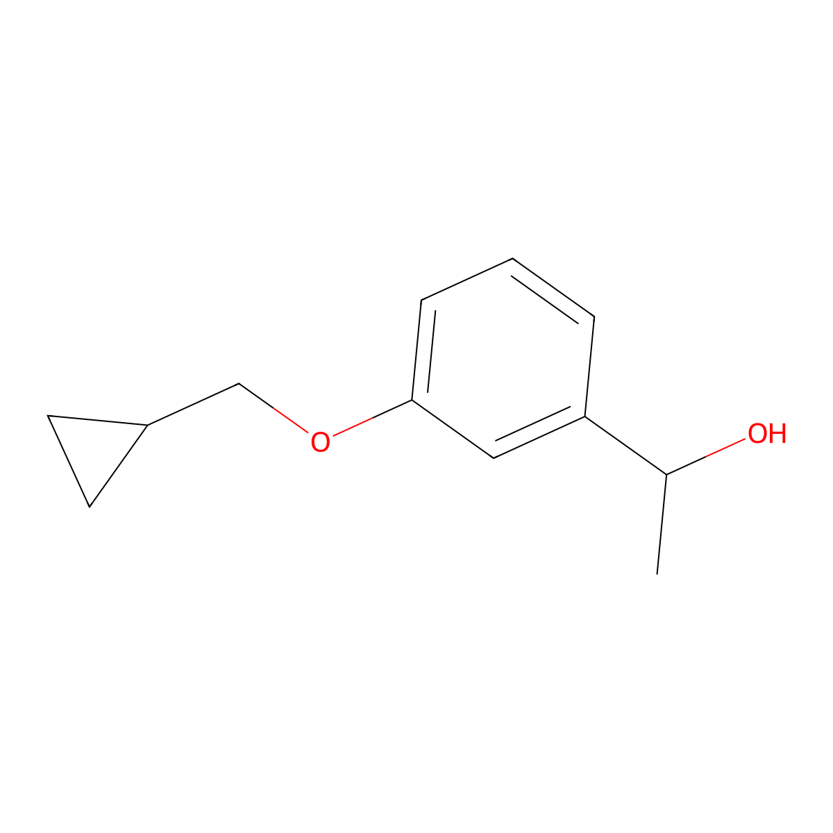 1-[3-(Cyclopropylmethoxy)phenyl]ethan-1-ol molecular structure, CAS 1156163-79-9