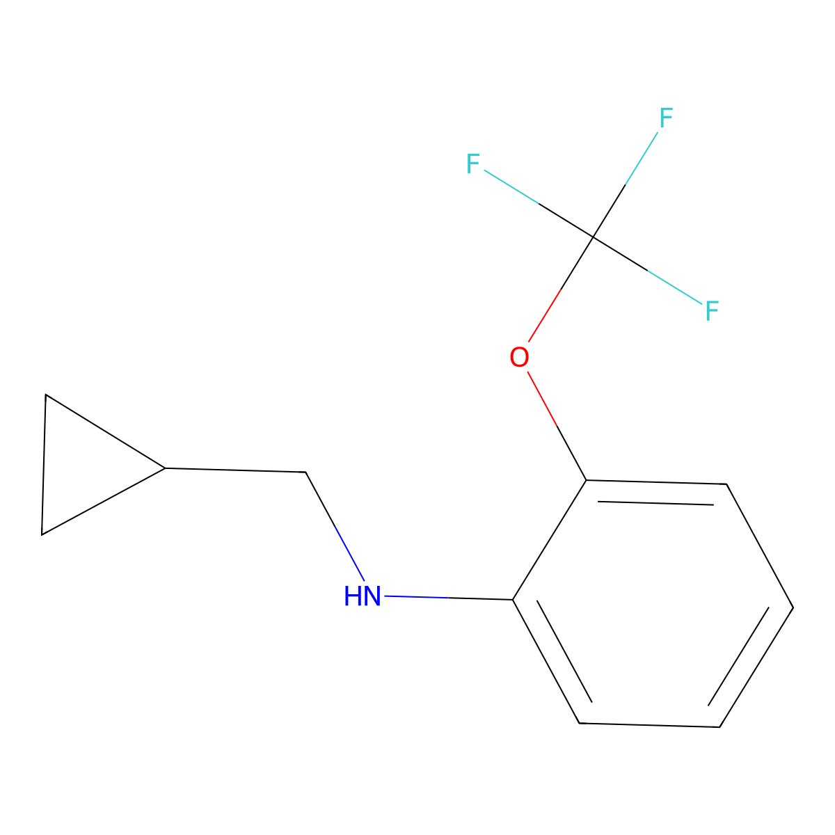 Cyclopropylmethyl-(2-trifluoromethoxy-phenyl)-amine molecular structure, CAS 1156163-83-5