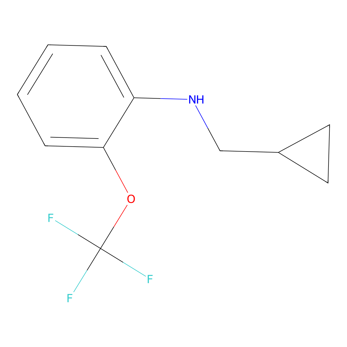 Cyclopropylmethyl-(2-trifluoromethoxy-phenyl)-amine molecular structure, CAS 1156163-83-5
