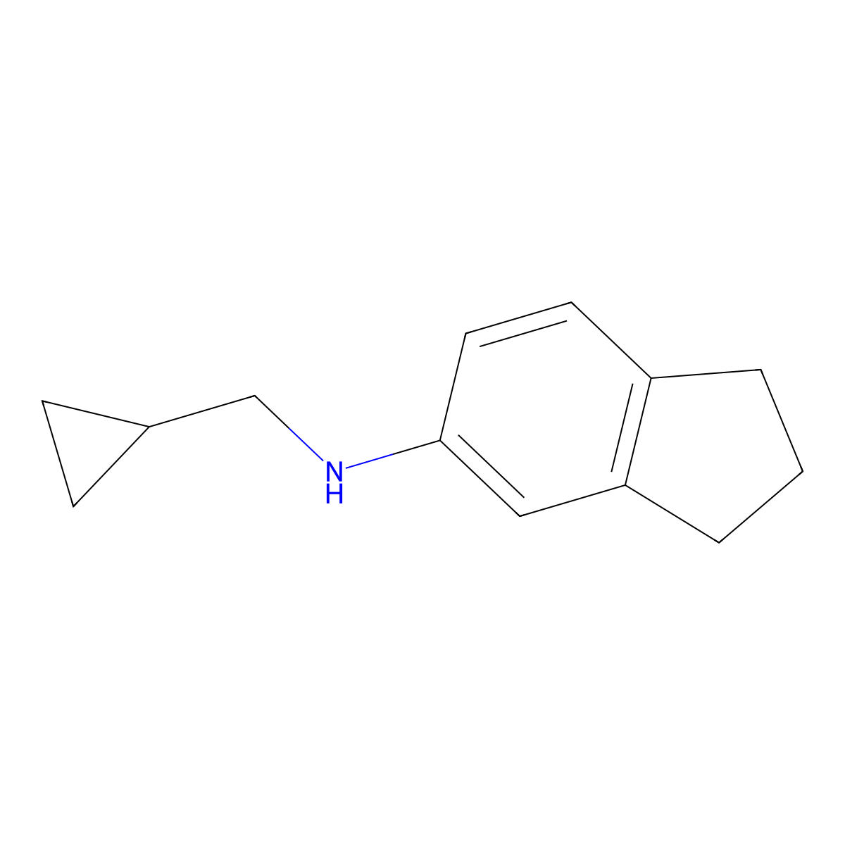 N-(cyclopropylmethyl)-2,3-dihydro-1H-inden-5-amine molecular structure, CAS 1156163-92-6