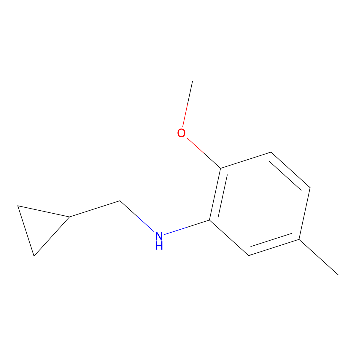 N-(cyclopropylmethyl)-2-methoxy-5-methylaniline molecular structure, CAS 1156164-07-6
