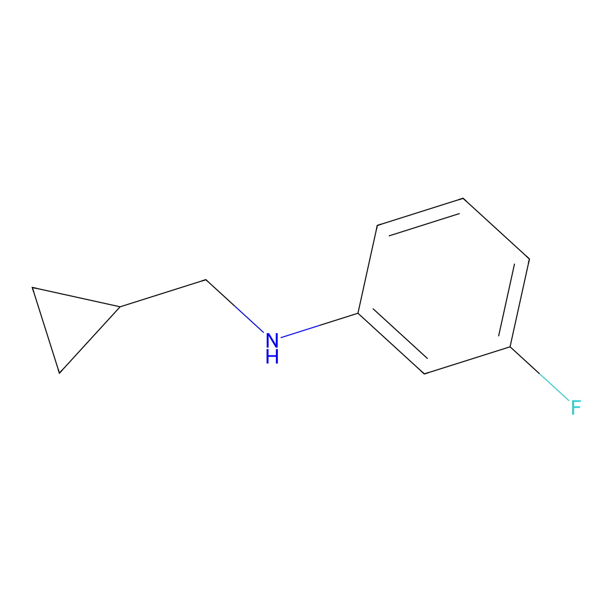 N-(cyclopropylmethyl)-3-fluoroaniline molecular structure, CAS 1156164-16-7