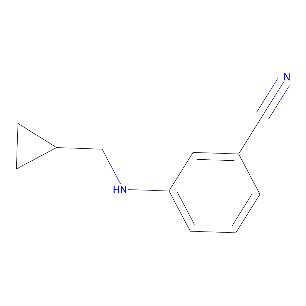 3-[(Cyclopropylmethyl)amino]benzonitrile molecular structure, CAS 1156164-23-6