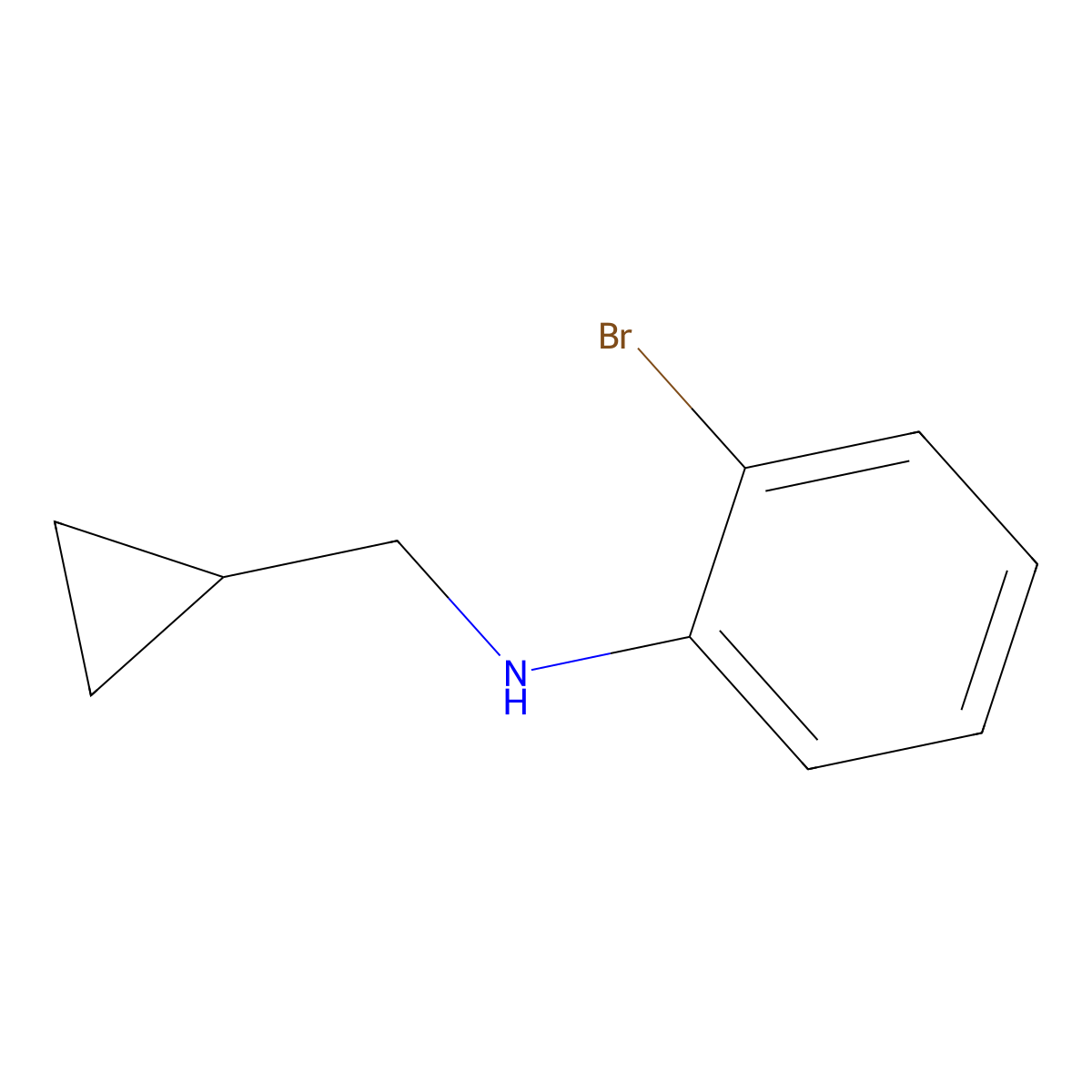 2-Bromo-N-(cyclopropylmethyl)aniline molecular structure, CAS 1156164-31-6