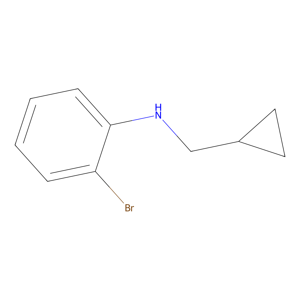 2-Bromo-N-(cyclopropylmethyl)aniline molecular structure, CAS 1156164-31-6