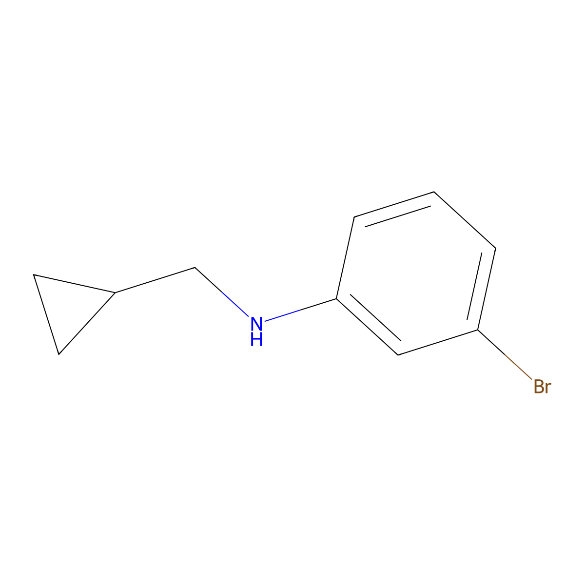 3-bromo-N-(cyclopropylmethyl)aniline molecular structure, CAS 1156164-43-0