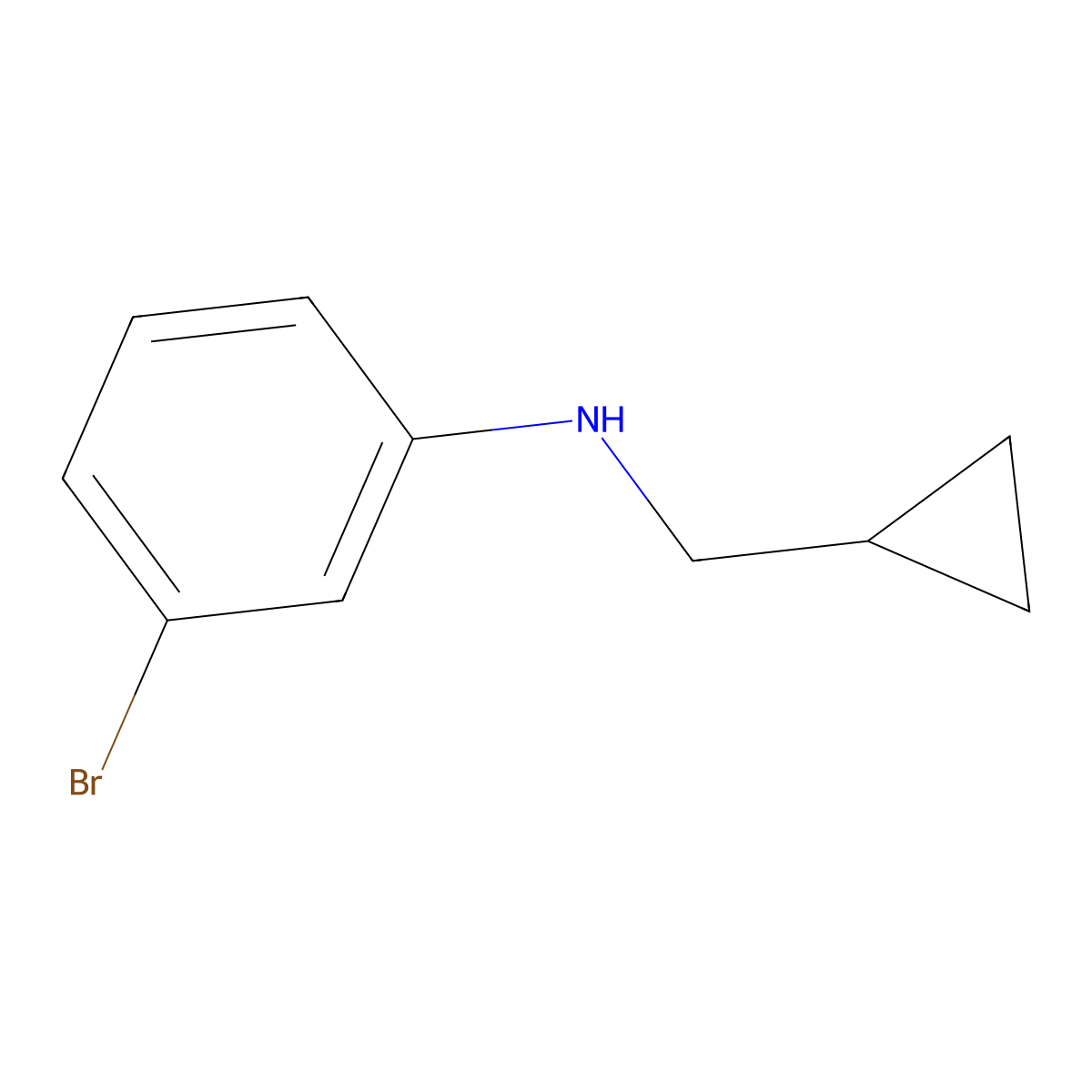 3-bromo-N-(cyclopropylmethyl)aniline molecular structure, CAS 1156164-43-0