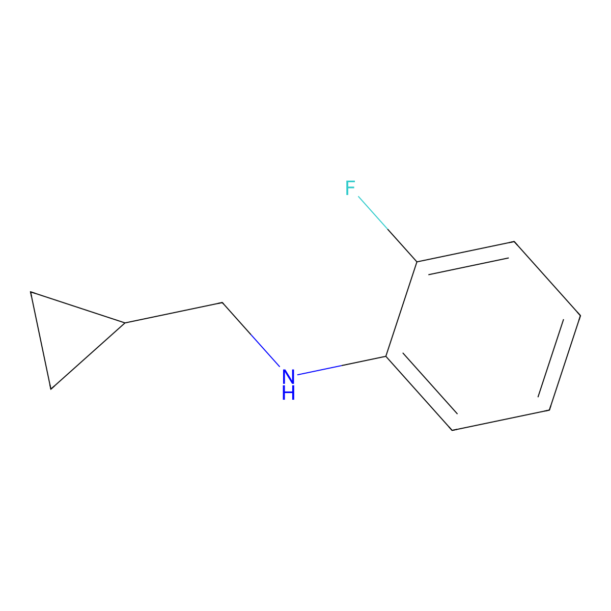 N-(cyclopropylmethyl)-2-fluoroaniline molecular structure, CAS 1156164-68-9