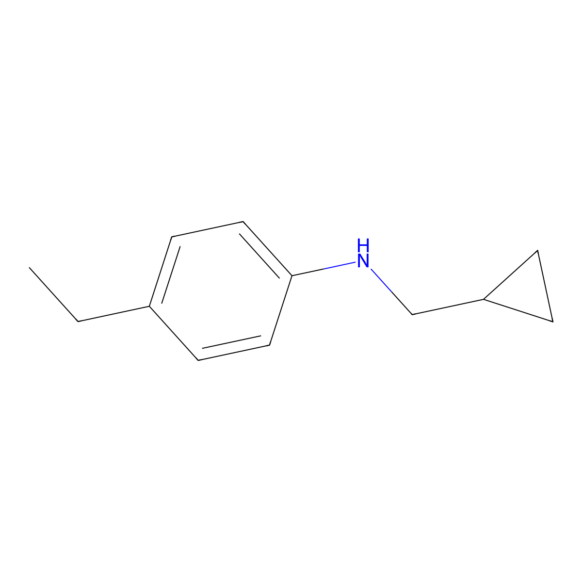 N-(cyclopropylmethyl)-4-ethylaniline molecular structure, CAS 1156164-78-1