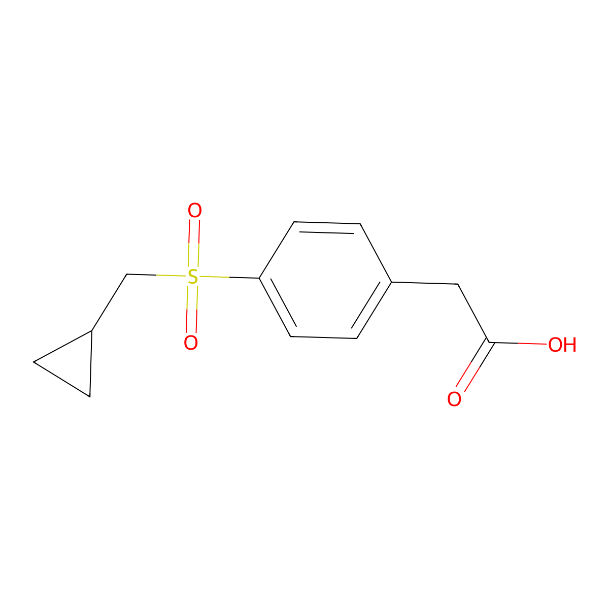 2-(4-Cyclopropylmethanesulfonylphenyl)acetic acid molecular structure, CAS 1156165-48-8