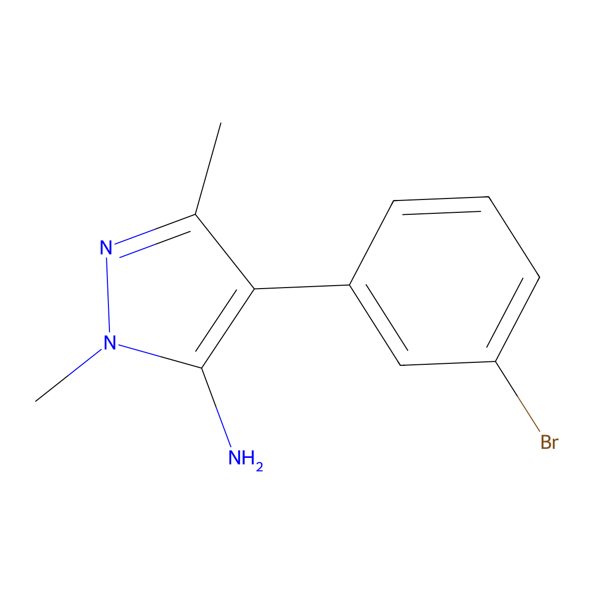 4-(3-Bromophenyl)-2,5-dimethylpyrazol-3-amine molecular structure, CAS 1156165-95-5