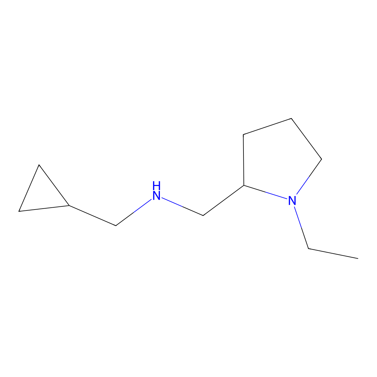 (Cyclopropylmethyl)[(1-ethylpyrrolidin-2-yl)methyl]amine molecular structure, CAS 1156168-05-6