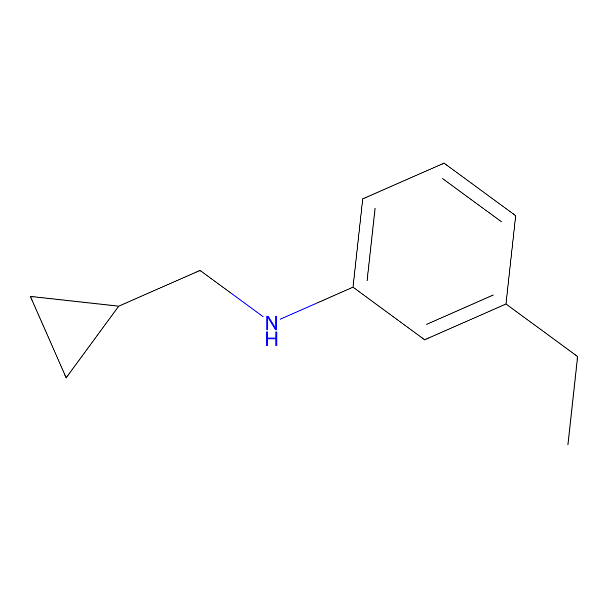 N-(cyclopropylmethyl)-3-ethylaniline molecular structure, CAS 1156168-08-9