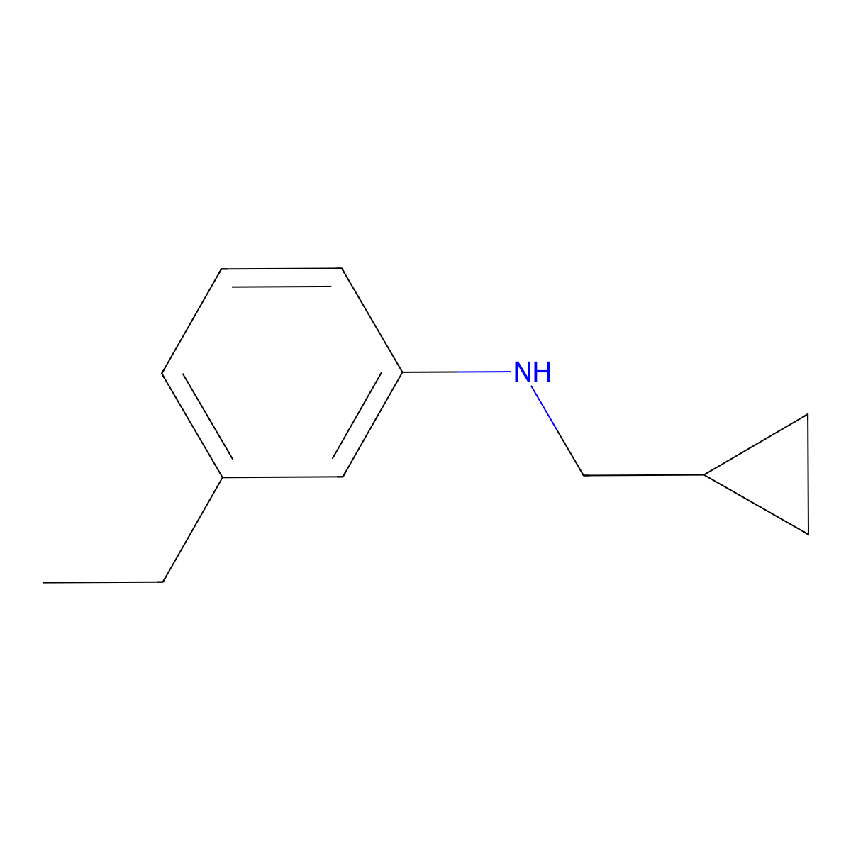 N-(cyclopropylmethyl)-3-ethylaniline molecular structure, CAS 1156168-08-9