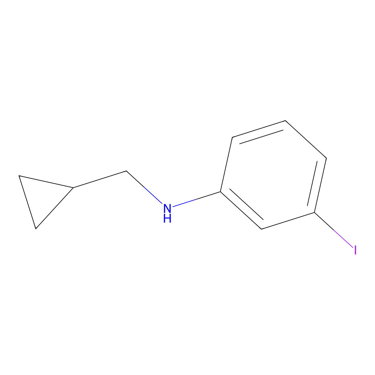 N-(cyclopropylmethyl)-3-iodoaniline molecular structure, CAS 1156168-52-3