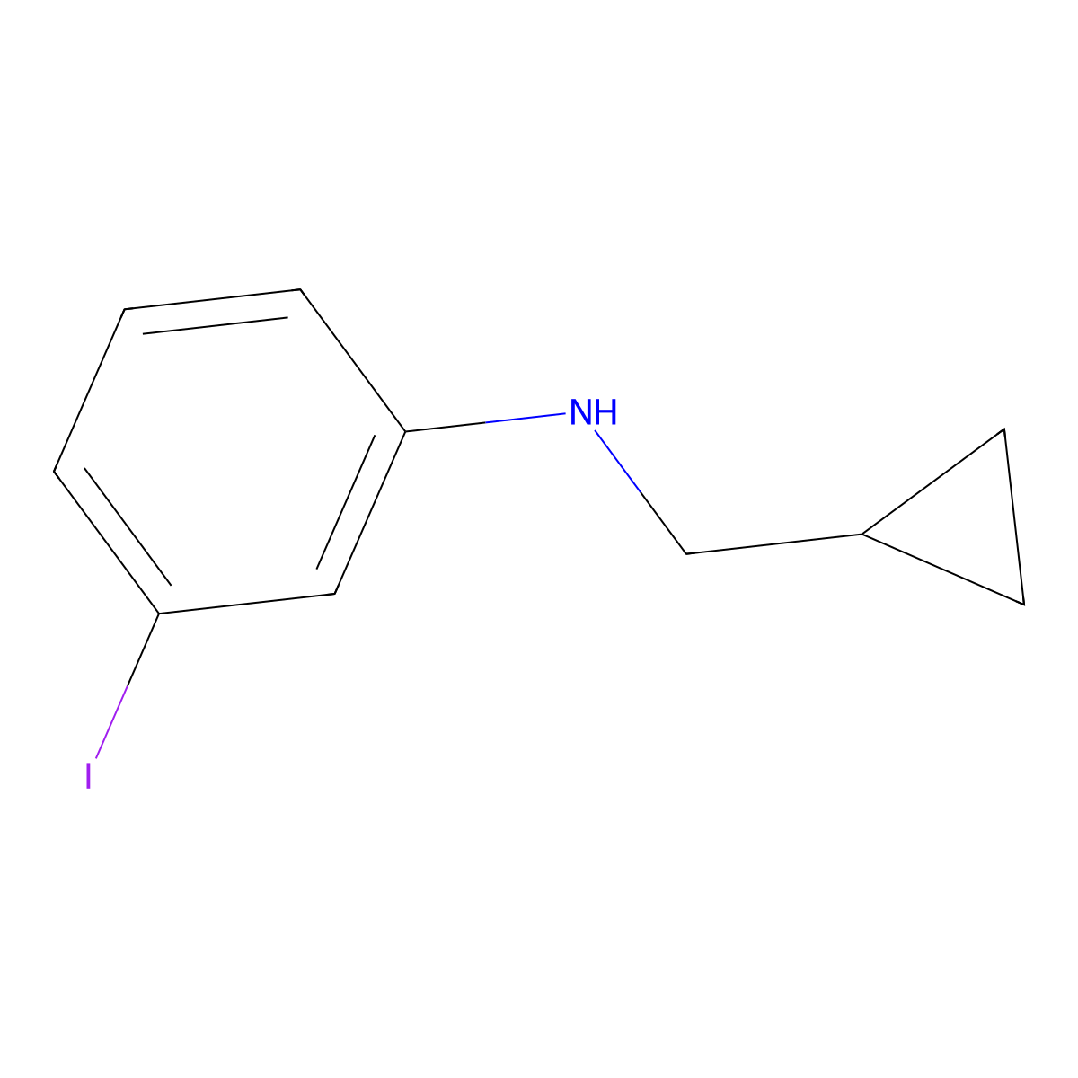 N-(cyclopropylmethyl)-3-iodoaniline molecular structure, CAS 1156168-52-3