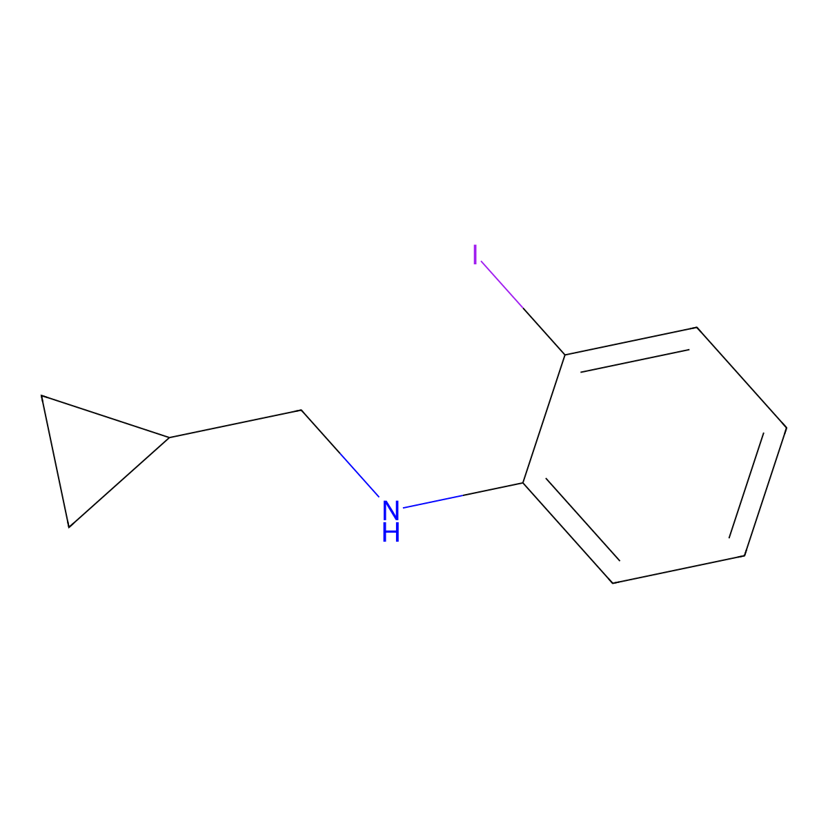 N-(cyclopropylmethyl)-2-iodoaniline molecular structure, CAS 1156168-62-5