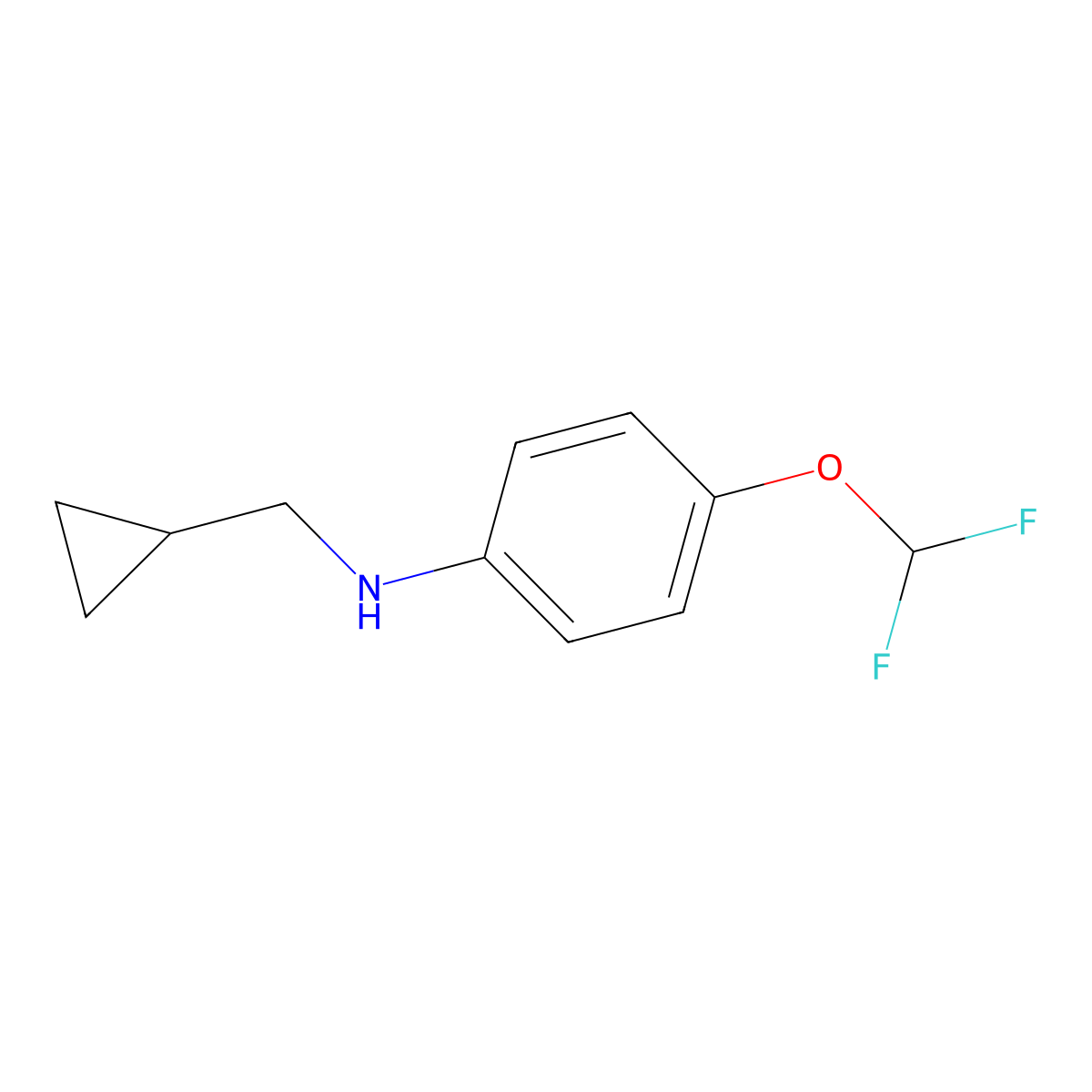 N-(cyclopropylmethyl)-4-(difluoromethoxy)aniline molecular structure, CAS 1156168-85-2