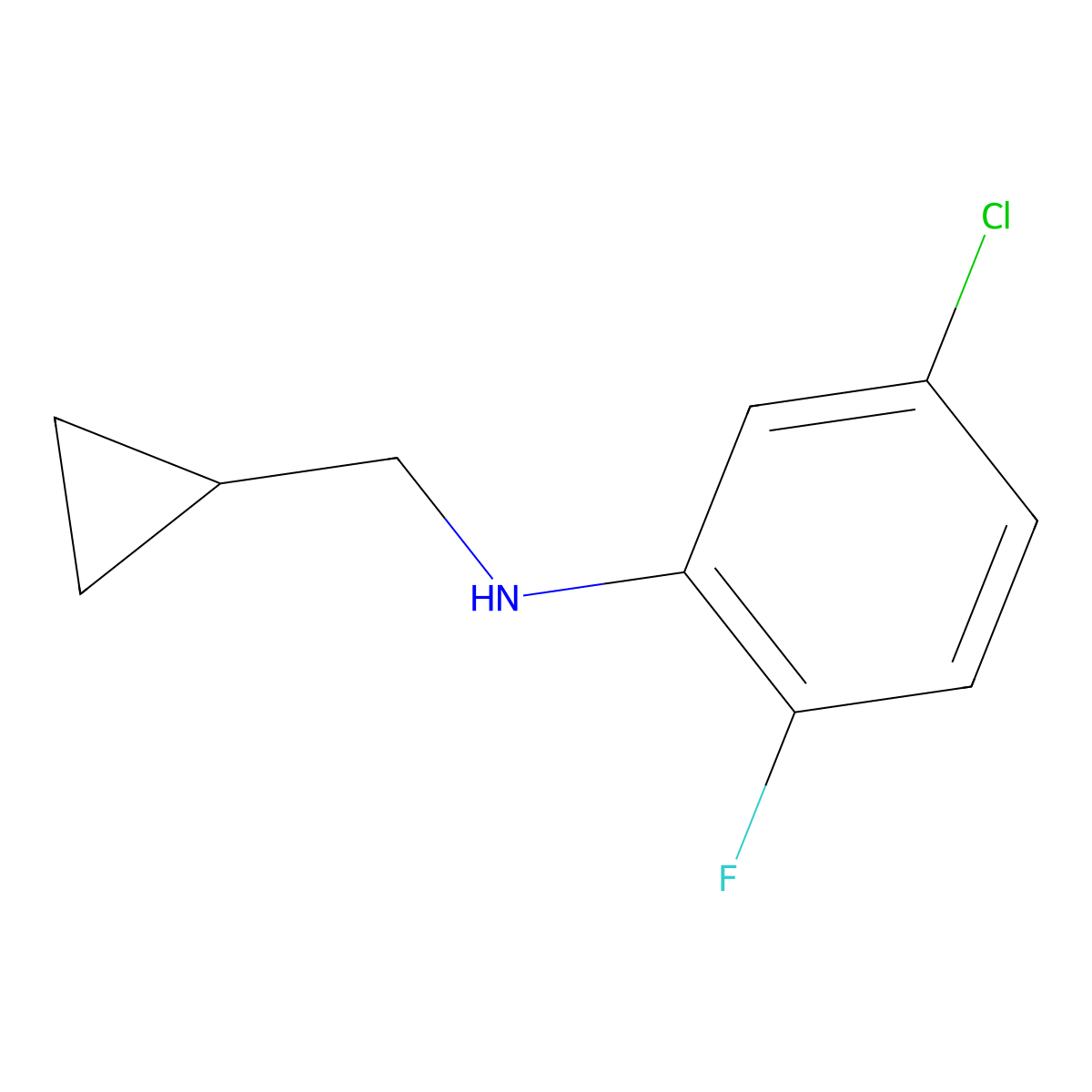 5-chloro-N-(cyclopropylmethyl)-2-fluoroaniline molecular structure, CAS 1156168-88-5
