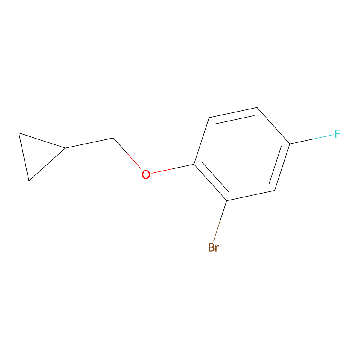 2-Bromo-1-(cyclopropylmethoxy)-4-fluorobenzene molecular structure, CAS 1156170-01-2