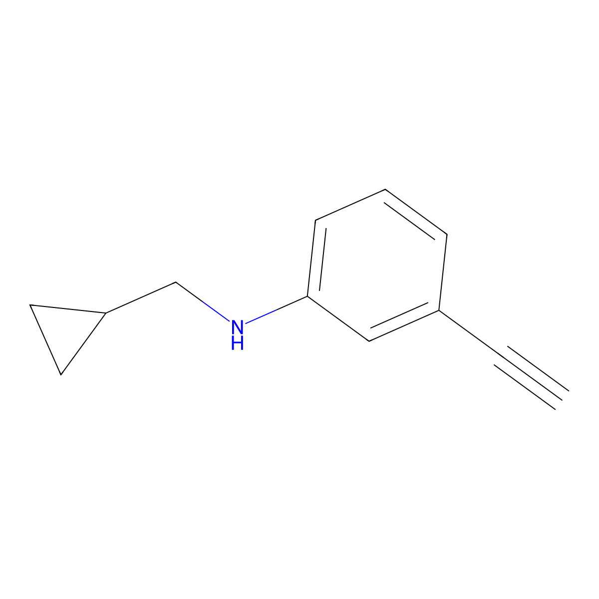 N-(cyclopropylmethyl)-3-ethynylaniline molecular structure, CAS 1156170-44-3