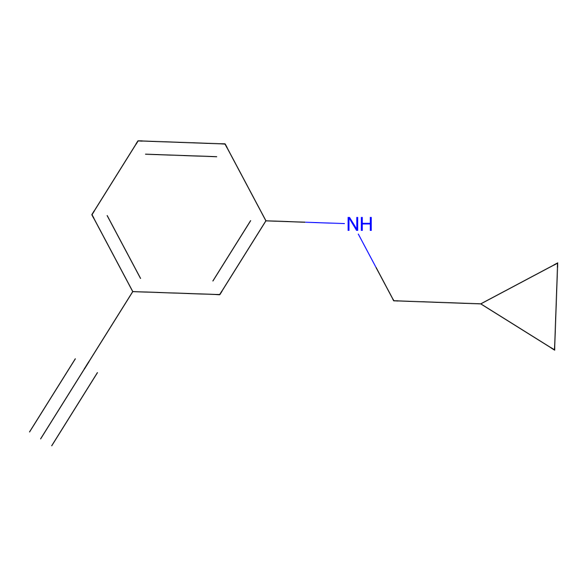N-(cyclopropylmethyl)-3-ethynylaniline molecular structure, CAS 1156170-44-3