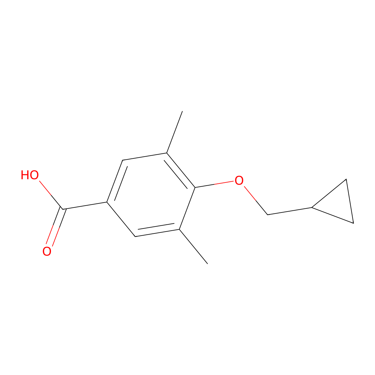 4-(Cyclopropylmethoxy)-3,5-dimethylbenzoic acid molecular structure, CAS 1156170-48-7