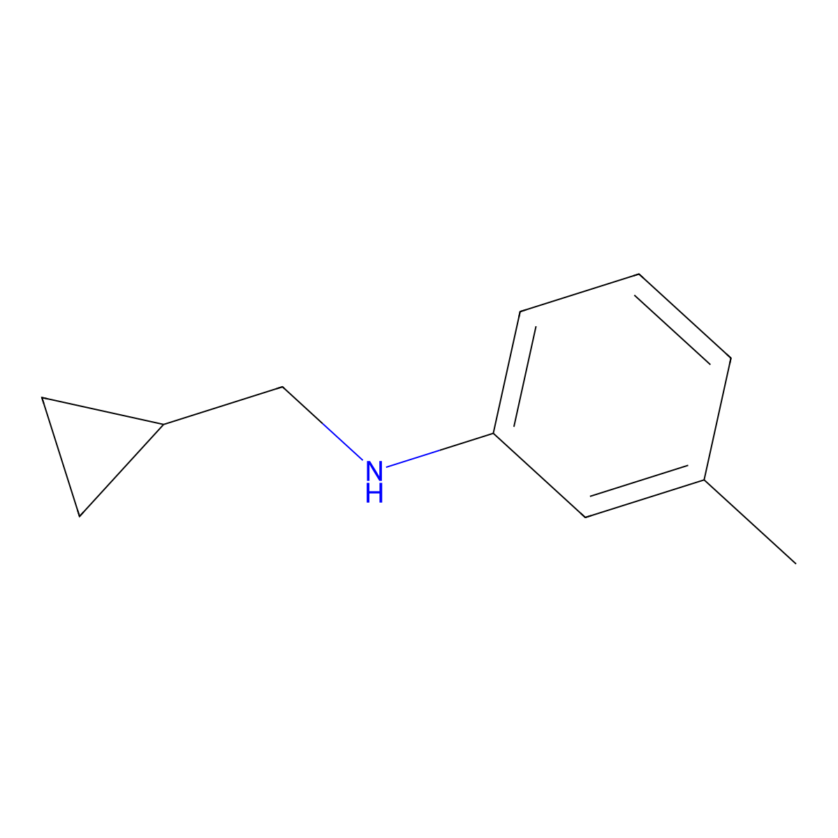 N-(cyclopropylmethyl)-3-methylaniline molecular structure, CAS 1156170-54-5