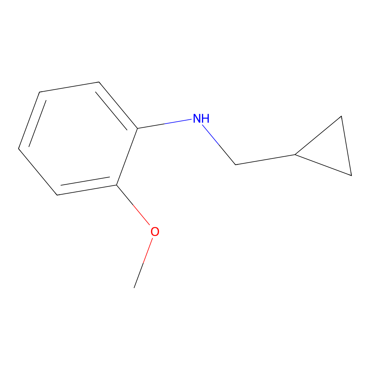 N-(cyclopropylmethyl)-2-methoxyaniline molecular structure, CAS 1156170-87-4