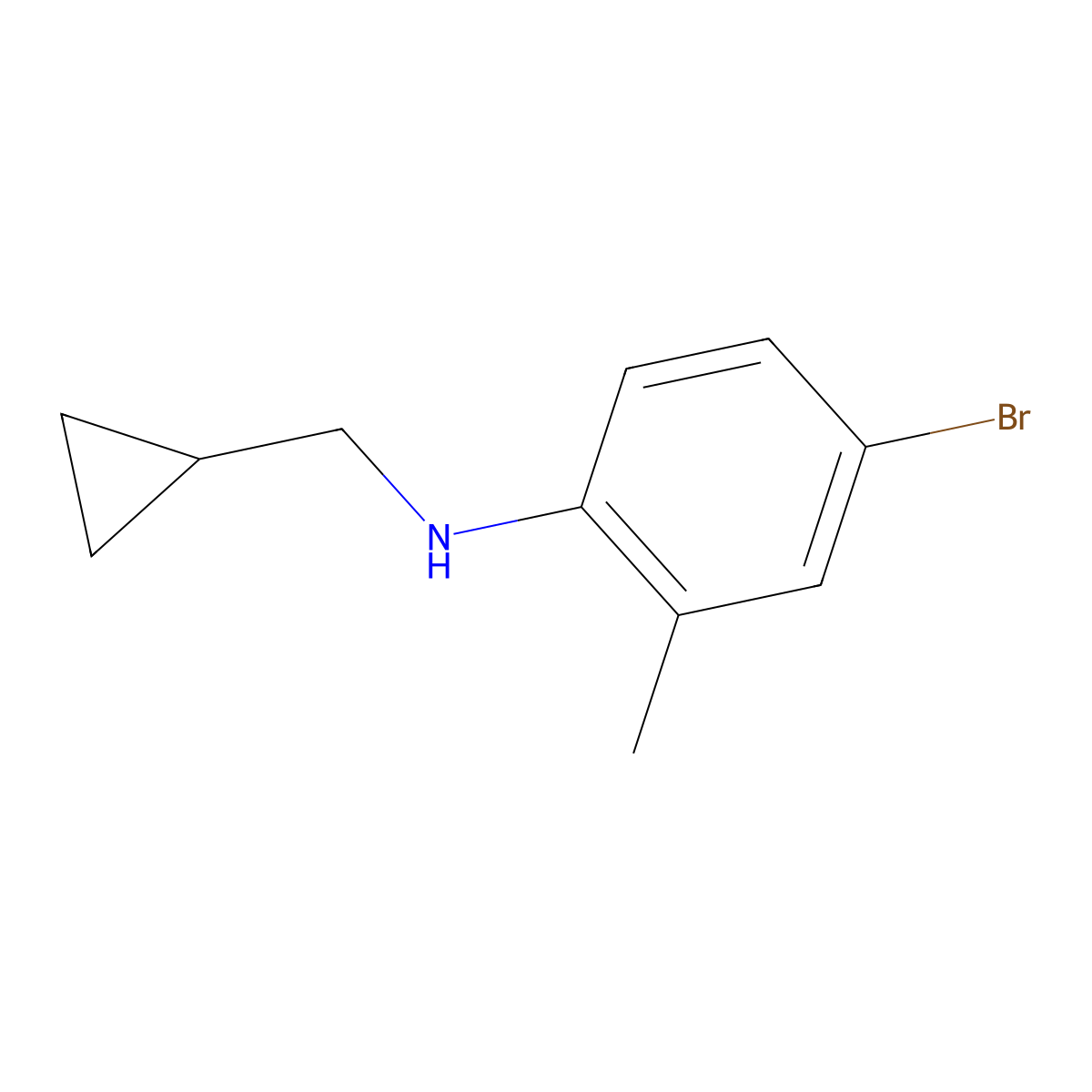 4-bromo-N-(cyclopropylmethyl)-2-methylaniline molecular structure, CAS 1156171-36-6