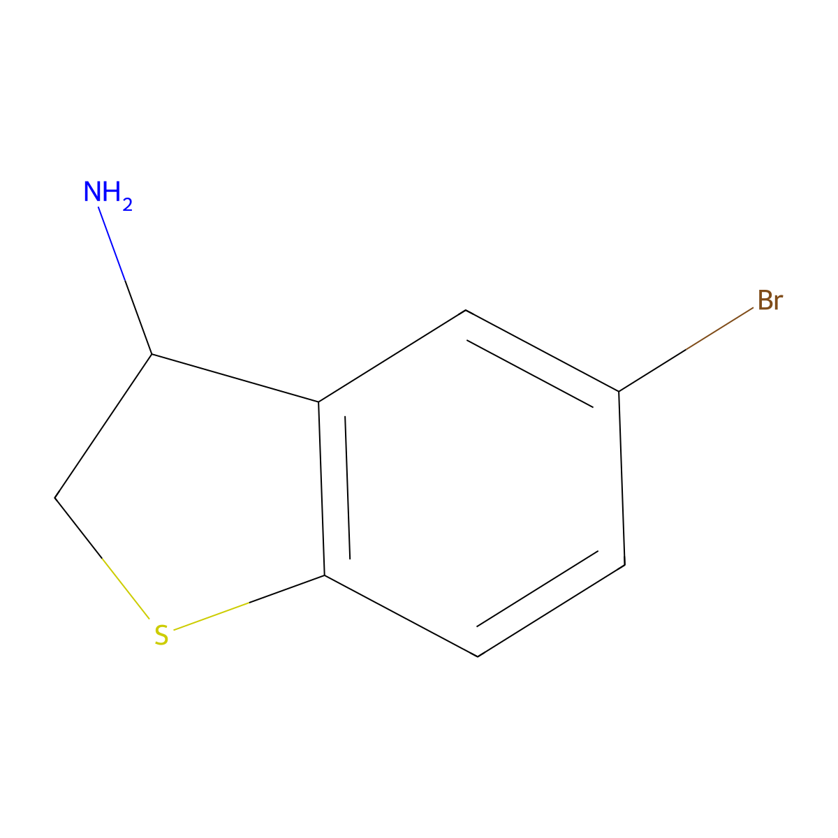 5-Bromo-2,3-dihydro-1-benzothiophen-3-amine molecular structure, CAS 1156173-02-2