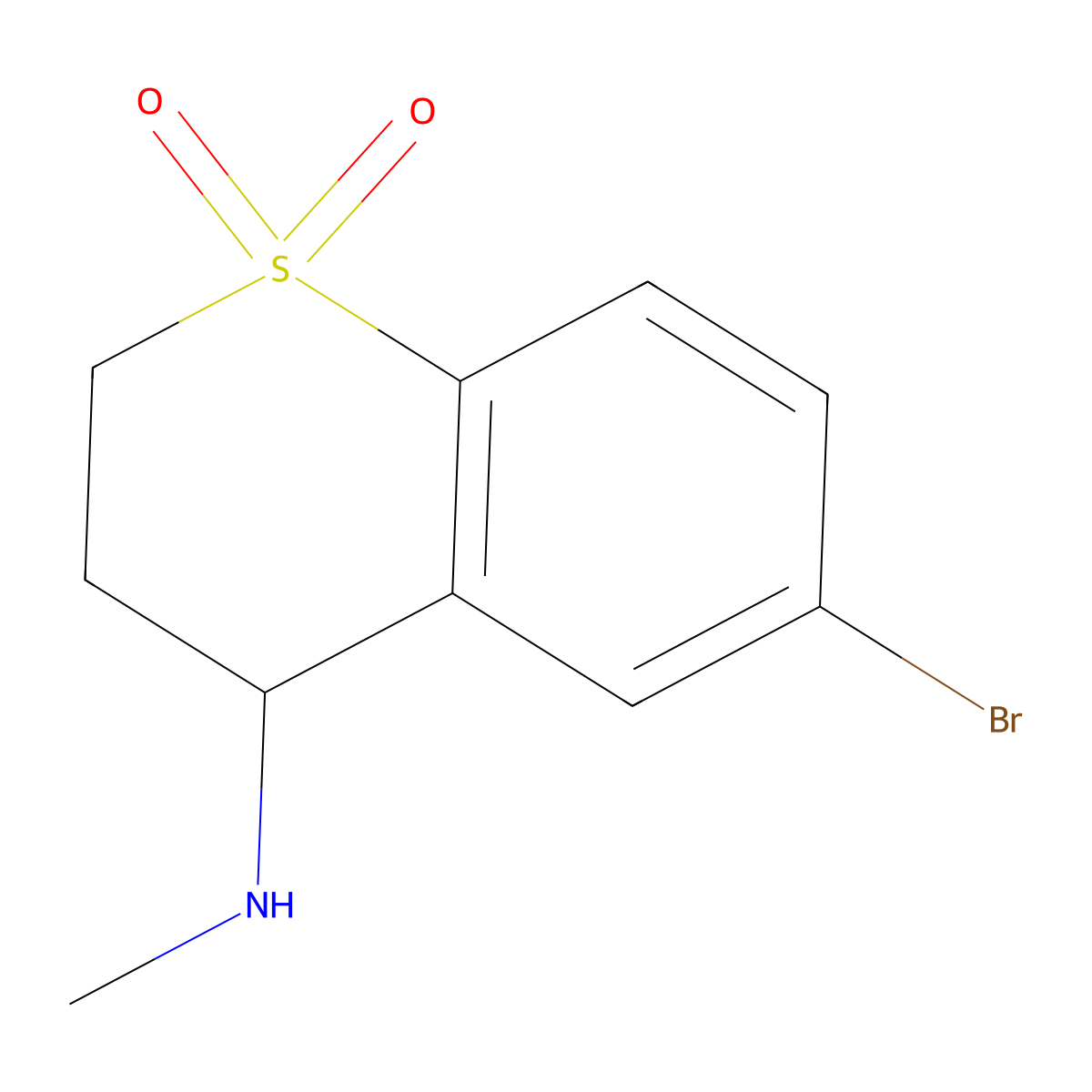 6-bromo-4-(methylamino)-3,4-dihydro-2H-1lambda6-benzothiopyran-1,1-dione molecular structure, CAS 1156176-04-3